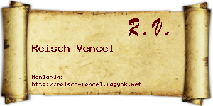 Reisch Vencel névjegykártya
